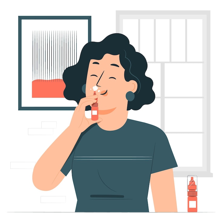 Vettore gratuito illustrazione del concetto di spray nasale