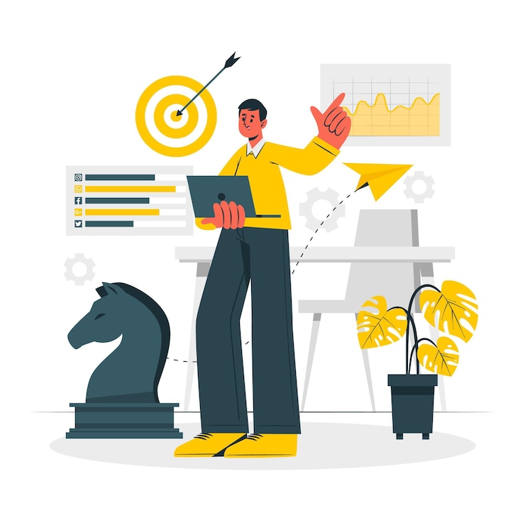 Vettore gratuito illustrazione del concetto di strategia sociale
