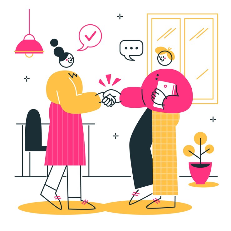 Vettore gratuito illustrazione del concetto di stretta di mano