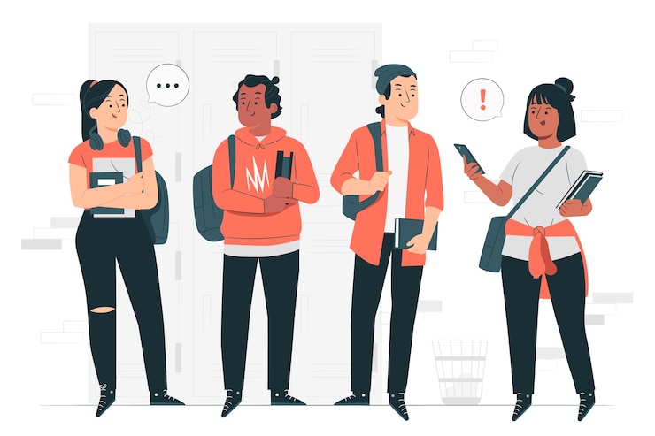 Vettore gratuito illustrazione del concetto di studenti