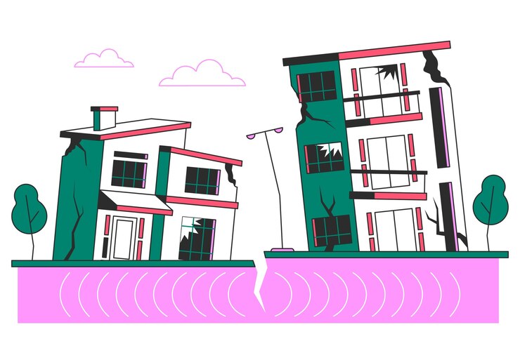 Vettore gratuito illustrazione del concetto di terremoto