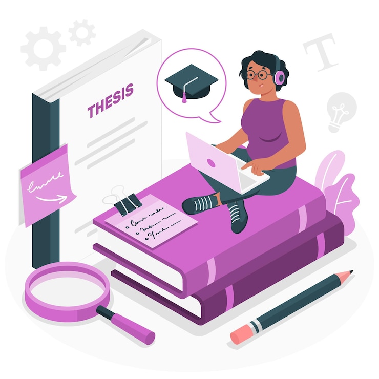 Vettore gratuito illustrazione del concetto di tesi