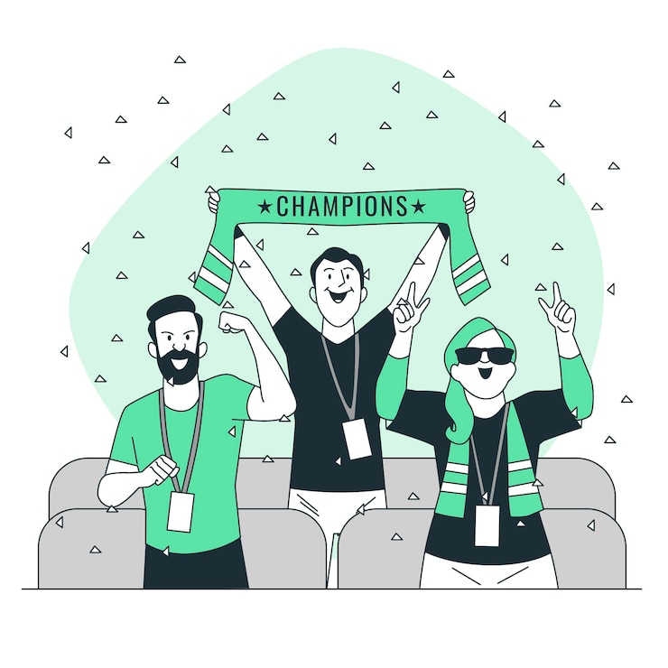 Vettore gratuito illustrazione del concetto di tifosi di calcio