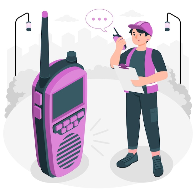 Illustrazione del concetto di walkie talkie
