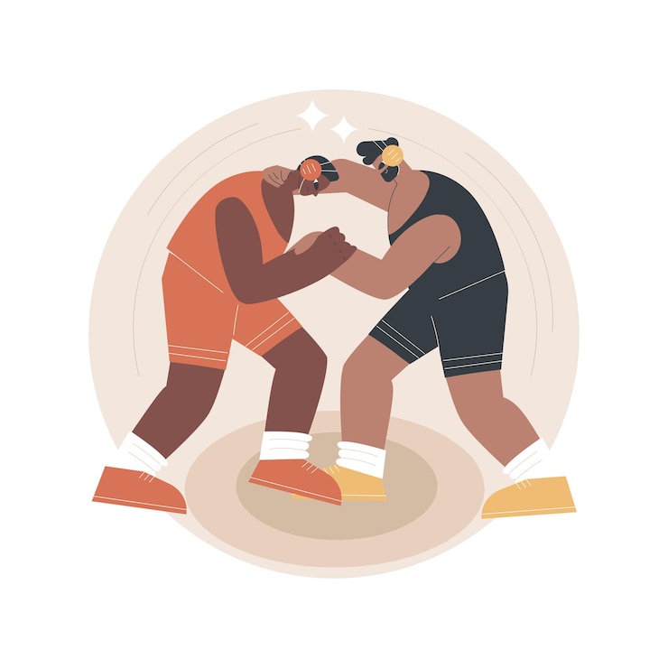 Vettore gratuito illustrazione del concetto di wrestling