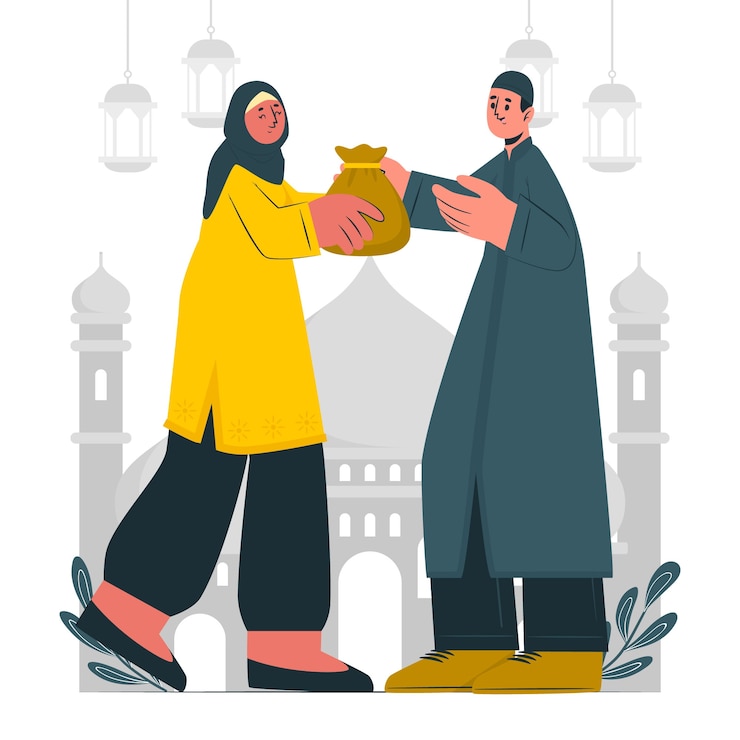 Vettore gratuito illustrazione del concetto di zakat