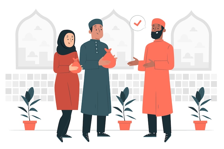 Vettore gratuito illustrazione del concetto di zakat