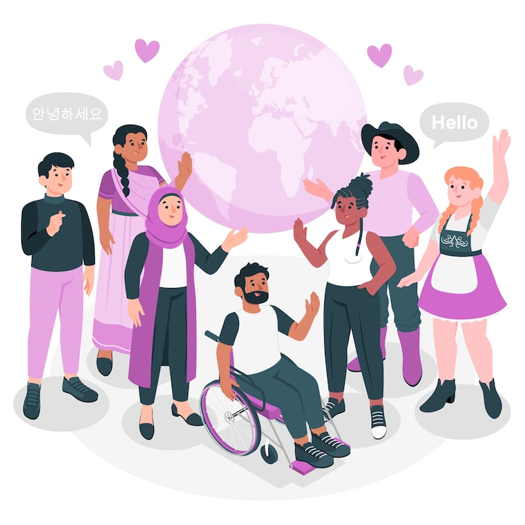 Vettore gratuito illustrazione del concetto multiculturale
