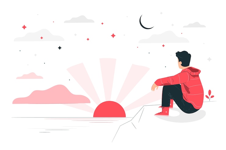 Vettore gratuito illustrazione del concetto prima dell'alba