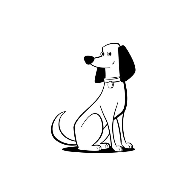 Illustrazione del contorno del cane disegnata a mano