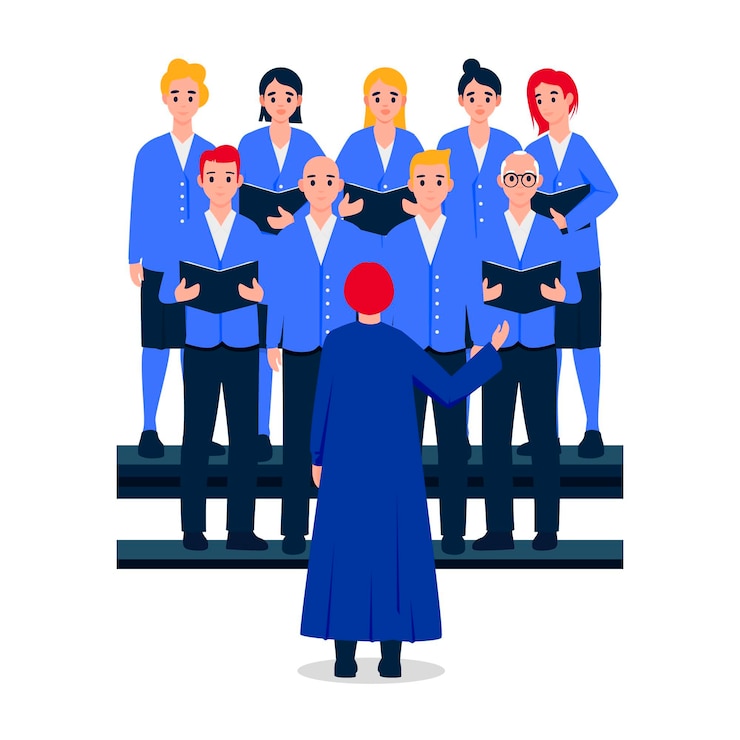 Vettore gratuito illustrazione del coro gospel