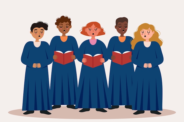 Vettore gratuito illustrazione del coro gospel