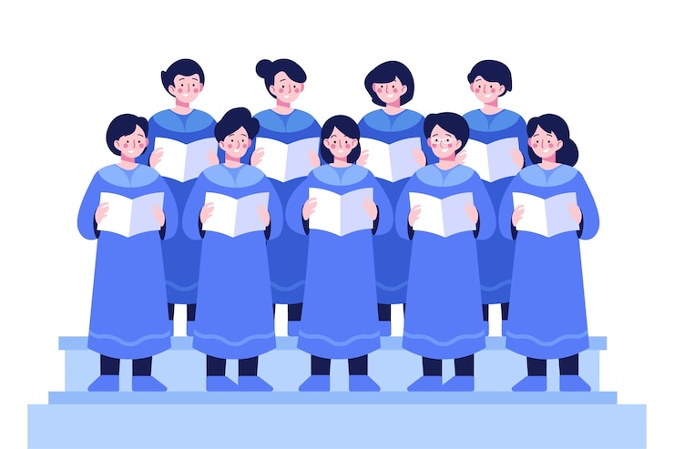 Vettore gratuito illustrazione del coro gospel