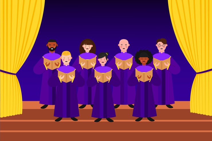 Vettore gratuito illustrazione del coro gospel