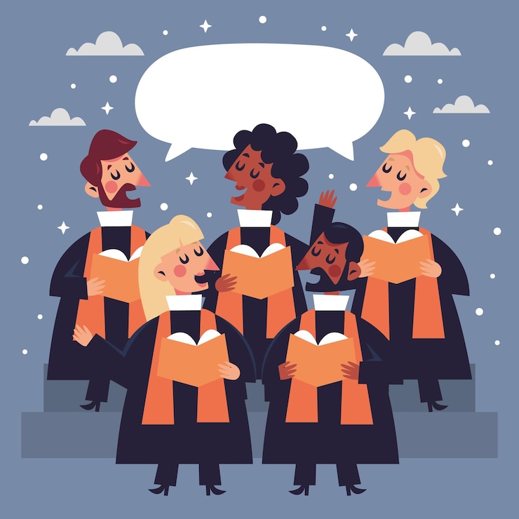 Vettore gratuito illustrazione del coro gospel