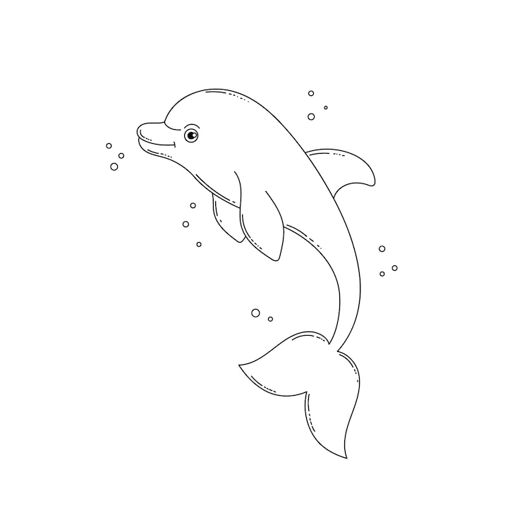 Vettore gratuito illustrazione del delfino disegnata a mano