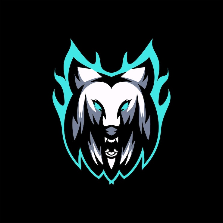 Vettore gratuito illustrazione del design della mascotte dell'esport del lupo