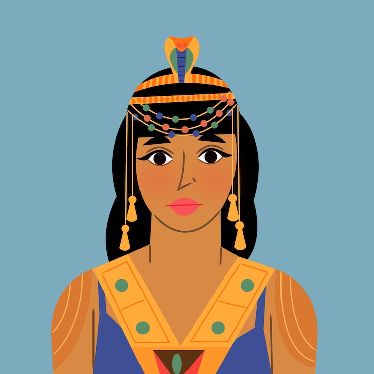 Vettore gratuito illustrazione del disegno del personaggio di cleopatra