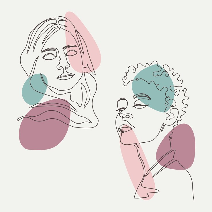 Vettore gratuito illustrazione del disegno del viso disegnato a mano