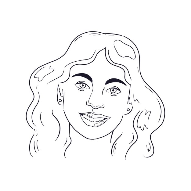 Illustrazione del disegno del viso disegnato a mano