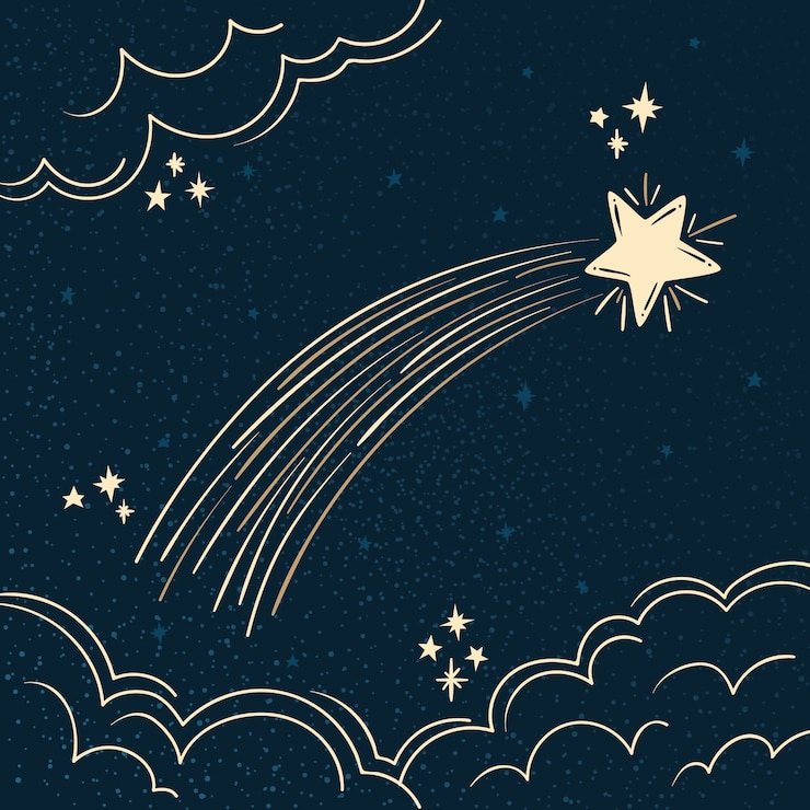 Vettore gratuito illustrazione del disegno della stella cadente