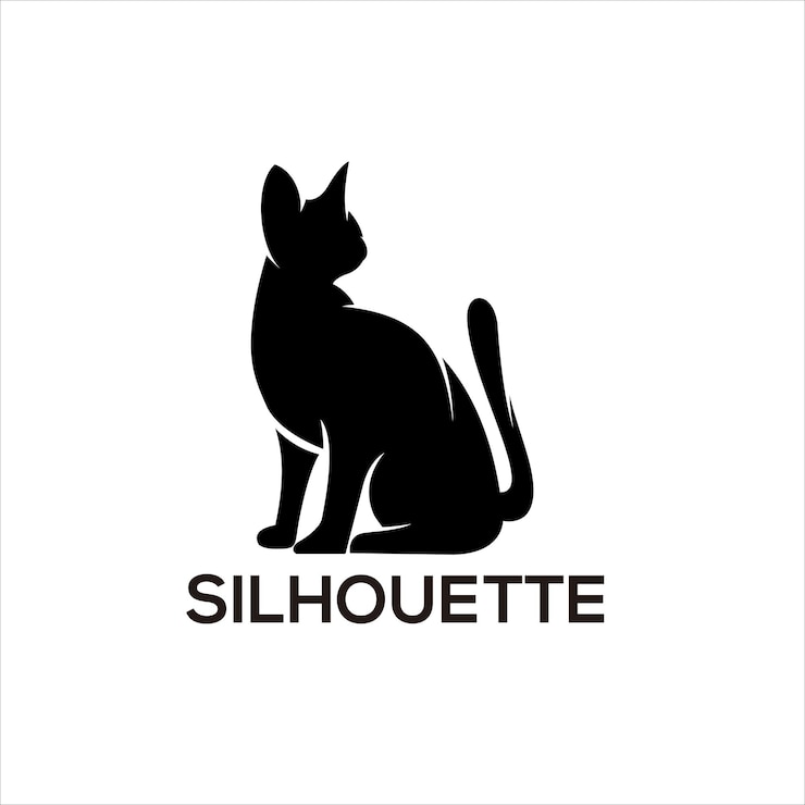 Illustrazione del disegno vettoriale del disegno della siluetta del gatto