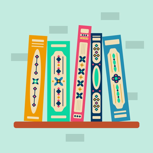 Illustrazione del dorso del libro di design piatto