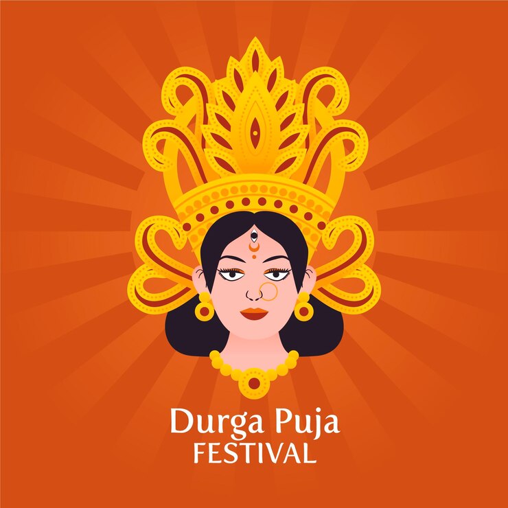 Vettore gratuito illustrazione del festival puja