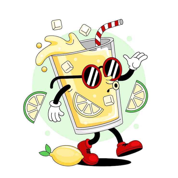 Vettore gratuito illustrazione del fumetto di limonata disegnata a mano