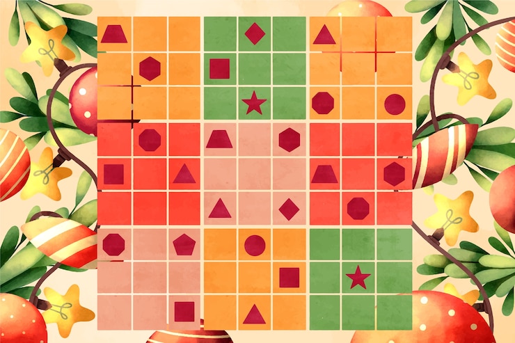 Vettore gratuito illustrazione del gioco di natale dell'acquerello