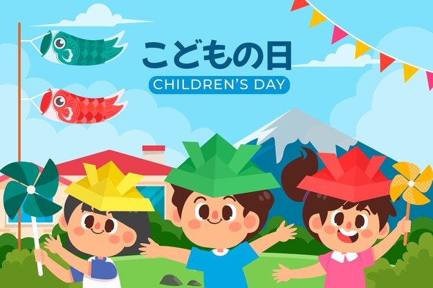 Illustrazione del giorno dei bambini piatto