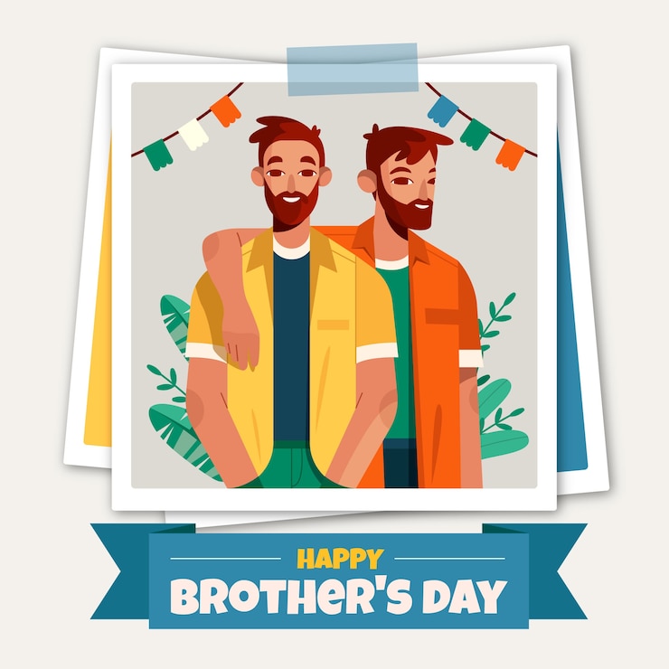 Vettore gratuito illustrazione del giorno dei fratelli piatti
