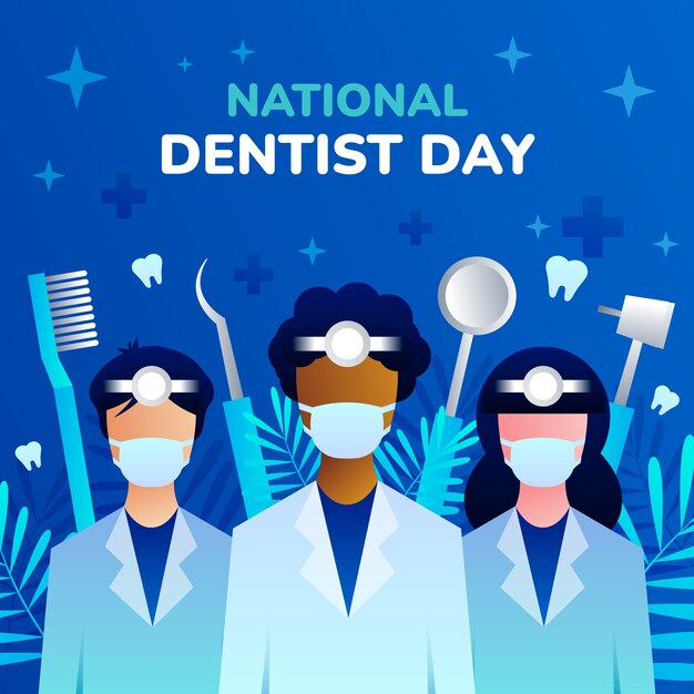 Illustrazione del giorno del dentista nazionale gradiente