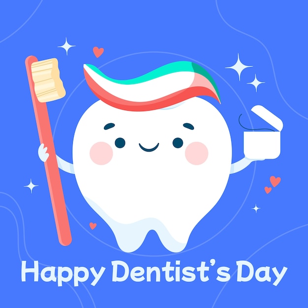 Illustrazione del giorno del dentista nazionale piatto
