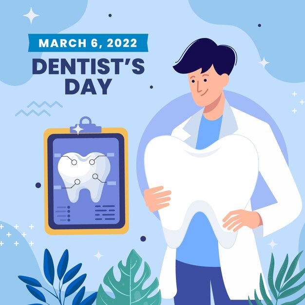 Illustrazione del giorno del dentista nazionale piatto