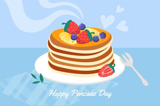 Illustrazione del giorno del pancake piatto