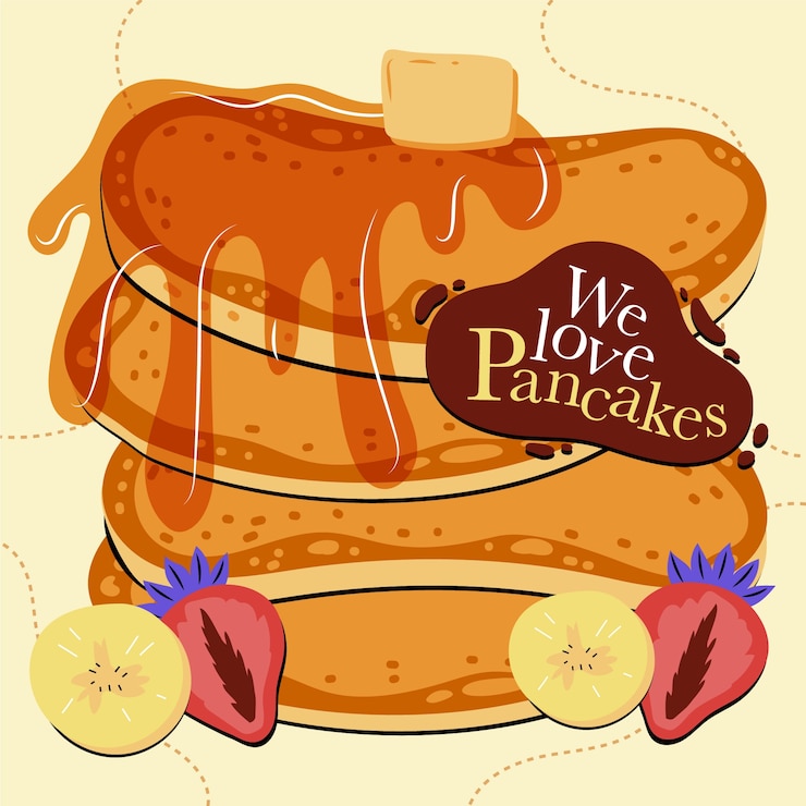 Vettore gratuito illustrazione del giorno del pancake piatto