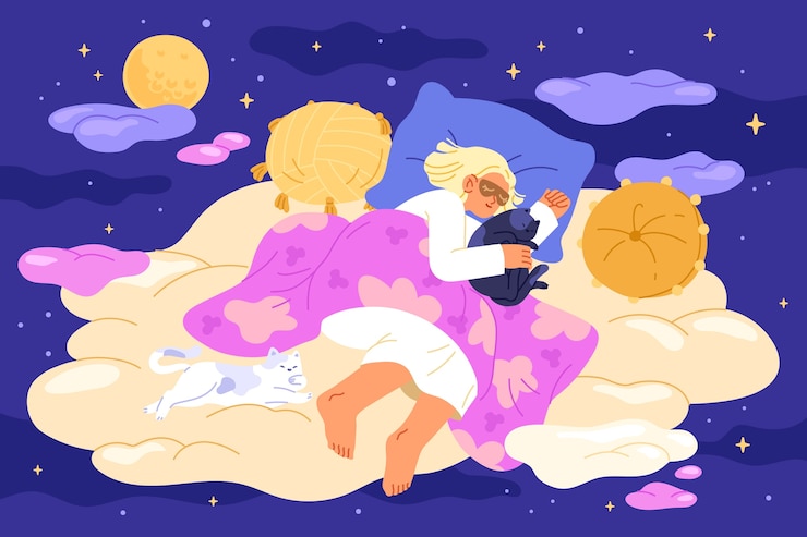 Vettore gratuito illustrazione del giorno del sonno del mondo piatto