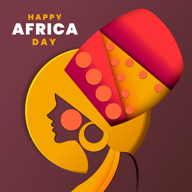 Illustrazione del giorno dell'africa in stile carta