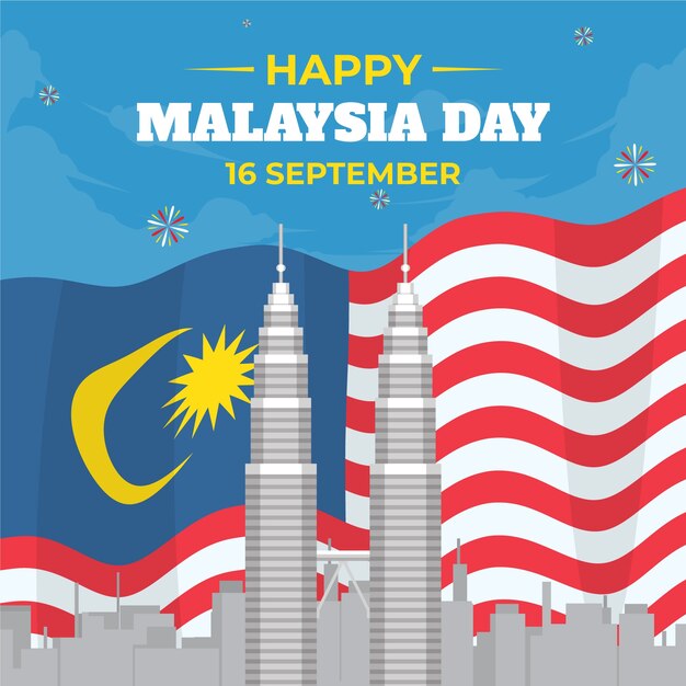Illustrazione del giorno piatto della Malesia