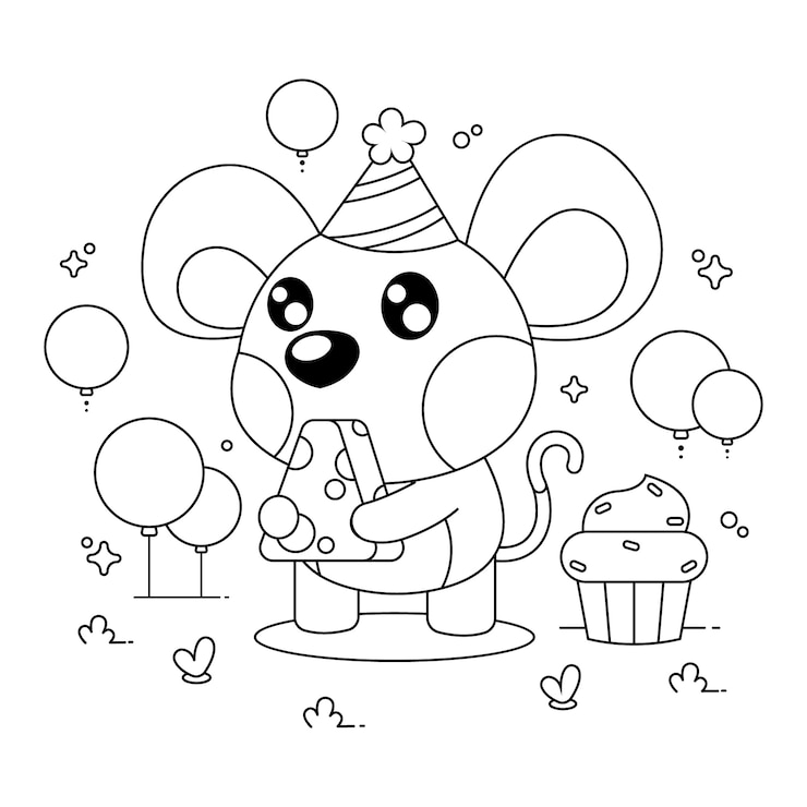 Vettore gratuito illustrazione del libro da colorare kawaii disegnata a mano