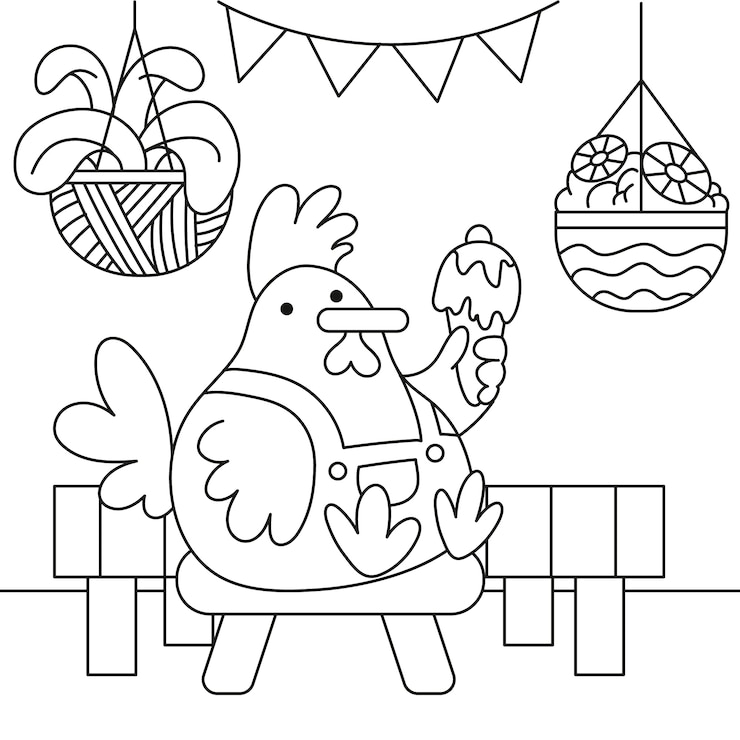 Vettore gratuito illustrazione del libro da colorare kawaii disegnata a mano