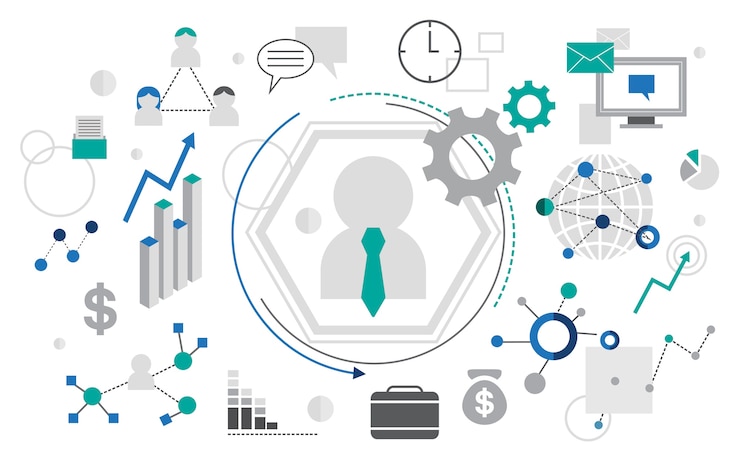 Vettore gratuito illustrazione del marchio di marketing