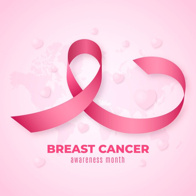 Illustrazione del mese di consapevolezza del cancro al seno gradiente