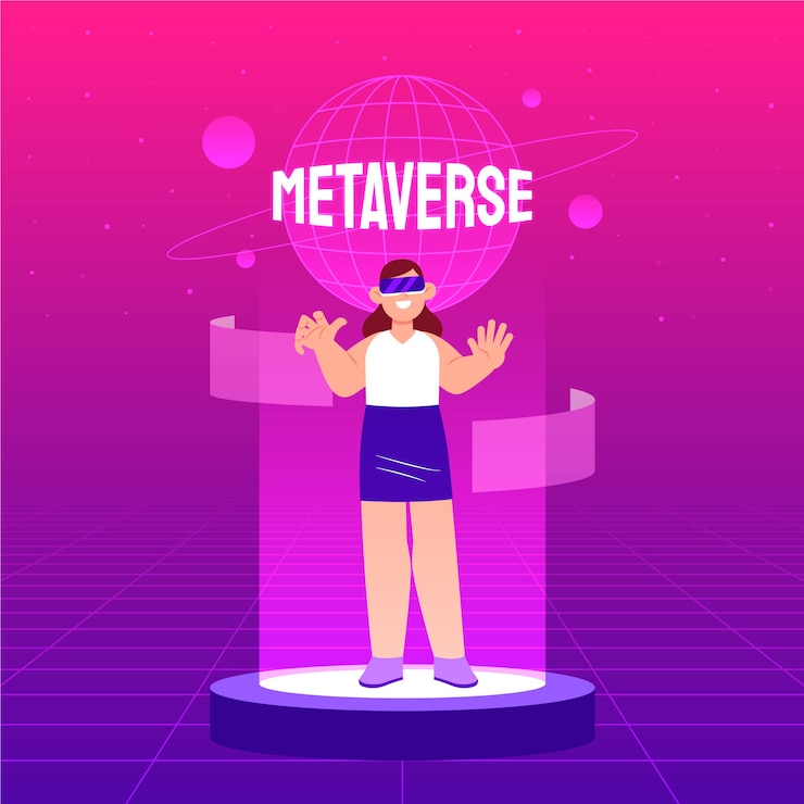 Vettore gratuito illustrazione del metaverso di design piatto disegnato a mano