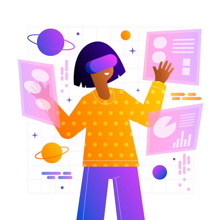 Vettore gratuito illustrazione del metaverso di design piatto disegnato a mano