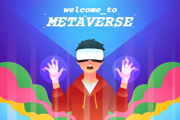 Illustrazione del metaverso sfumato