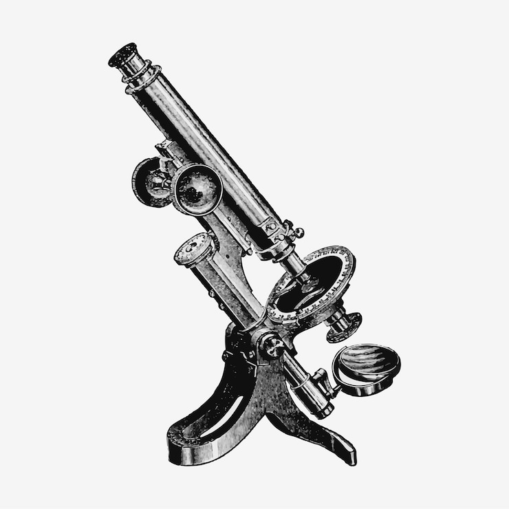 Vettore gratuito illustrazione del microscopio vintage