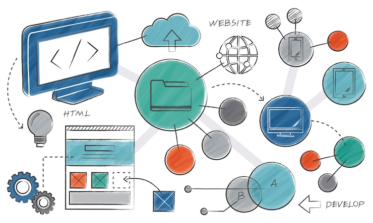 Vettore gratuito illustrazione del modello di web design