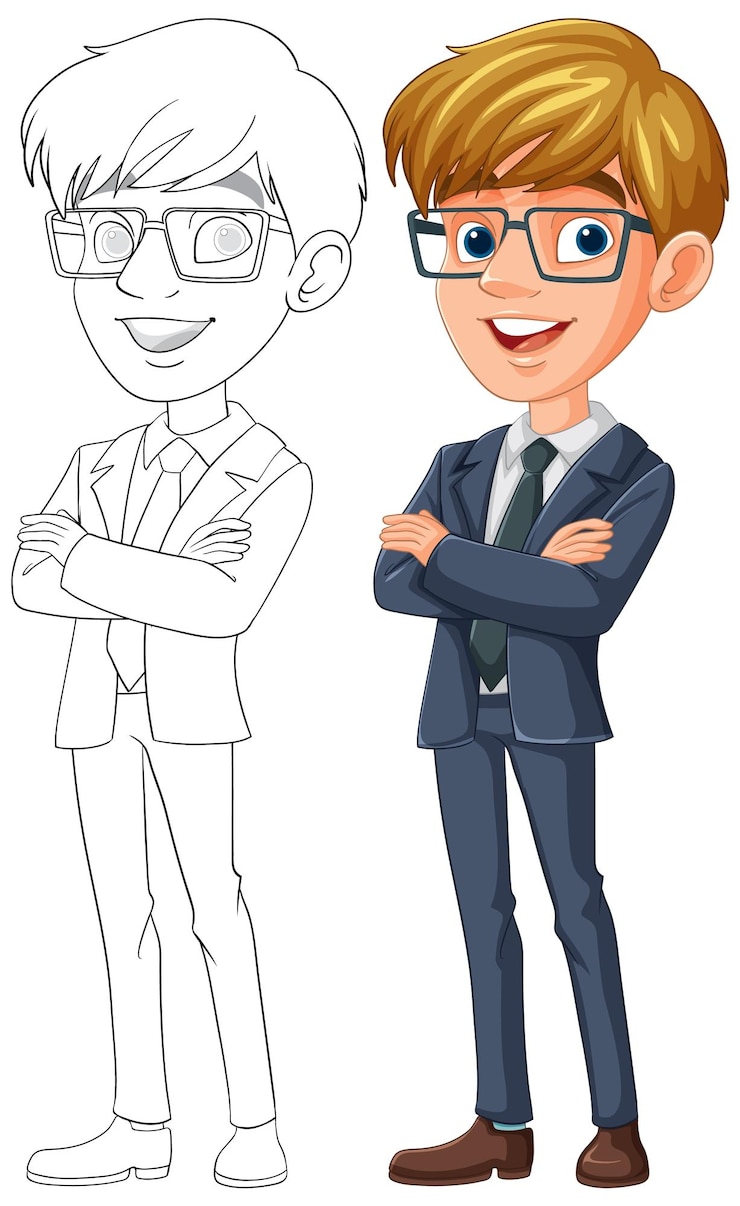 Vettore gratuito illustrazione del personaggio dei cartoni animati businessman